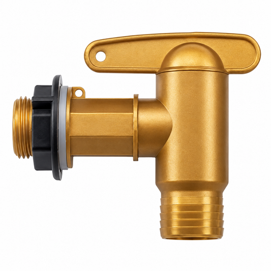 Graf - Plastic Tap for Rain Barrel – Brass Finish
