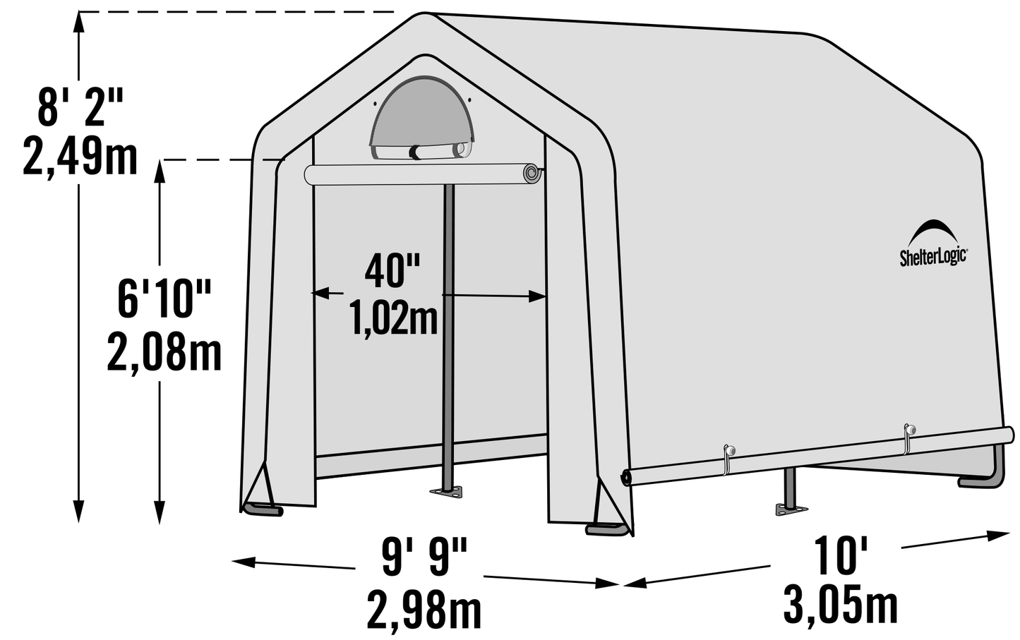 ShelterLogic | GrowIT Greenhouse-in-a-Box Translucent Peak Grow Tent - 10 ft Wide