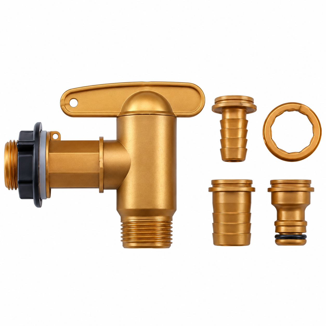 Graf - Plastic Tap for Rain Barrel – 4-Part Connection Kit