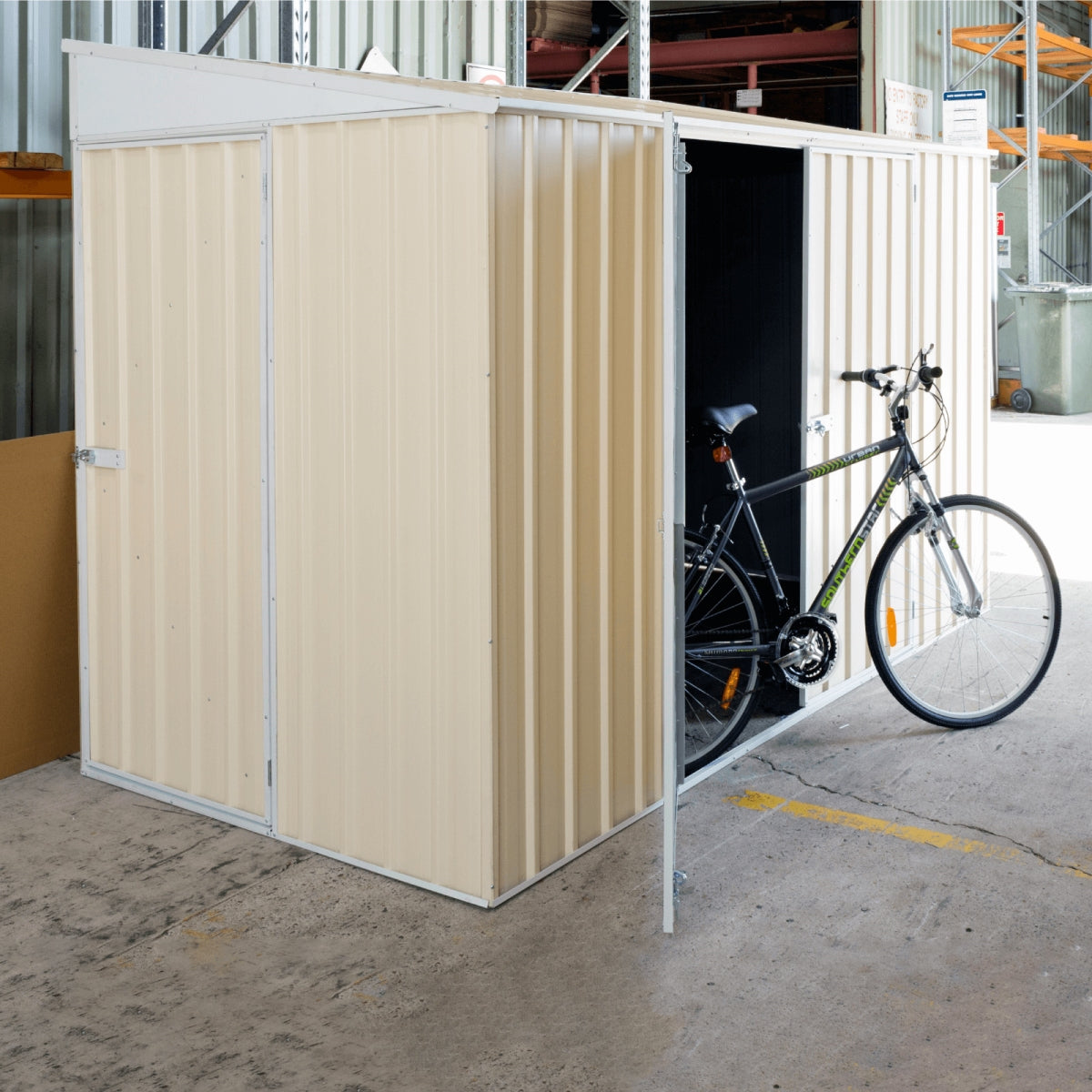Absco | 10x5 ft Lean To Metal Bike Shed