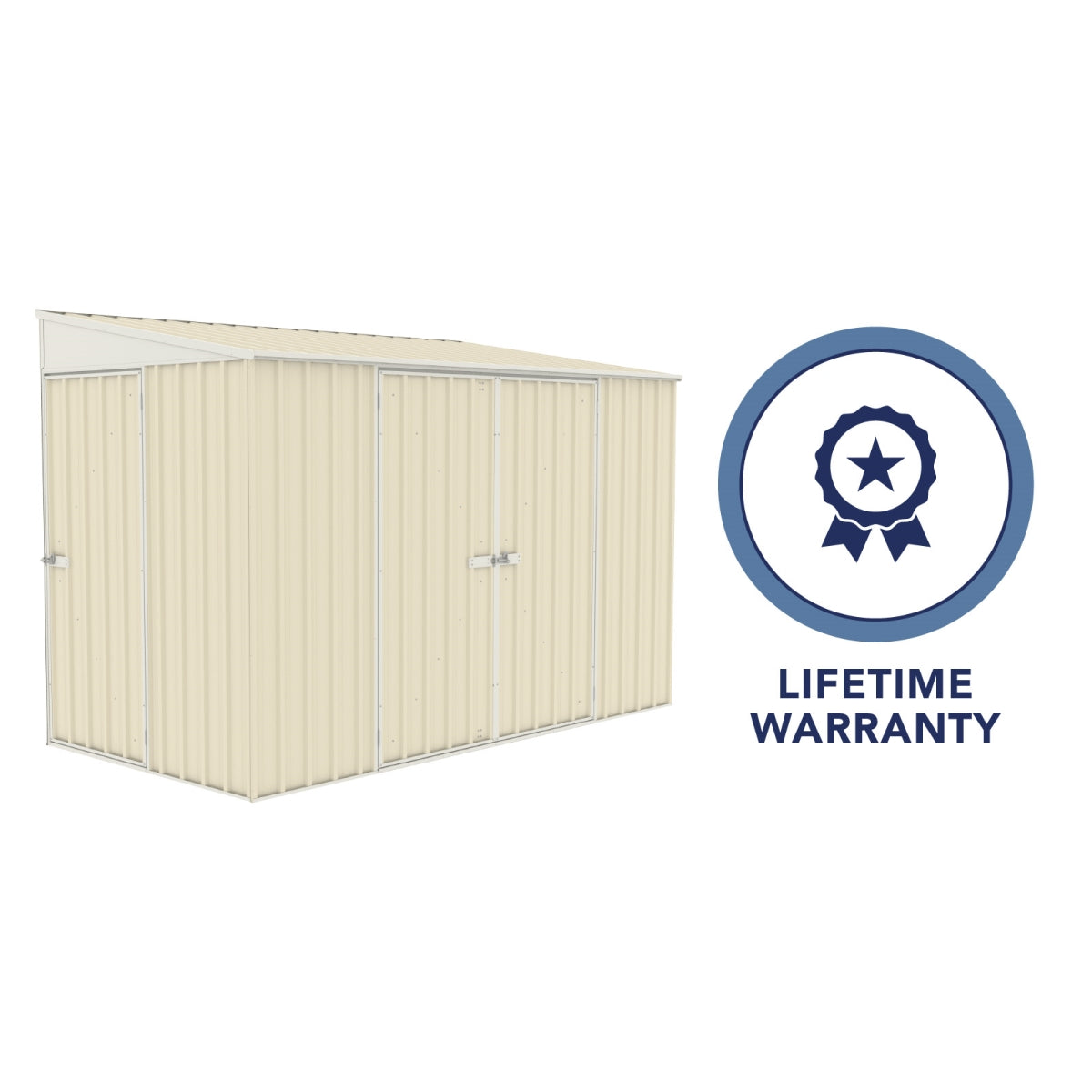 Absco | 10x5 ft Lean To Metal Bike Shed