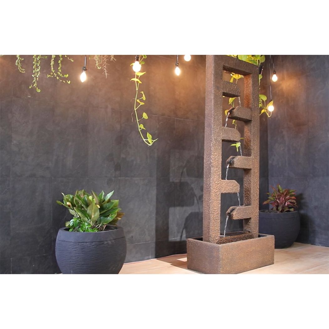 Exaco | Cascade Fountain – Modern Outdoor Water Feature for Gardens, Patios, and Courtyards - MyGreenhouseStore.com