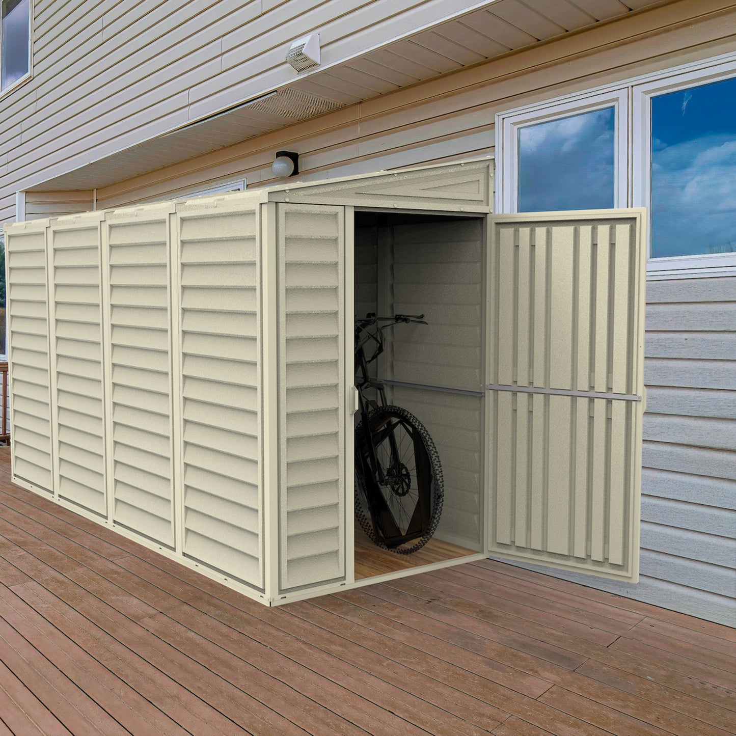 DuraMax | 4 ft Wide SideMate Vinyl Plastic Storage Shed with Foundation