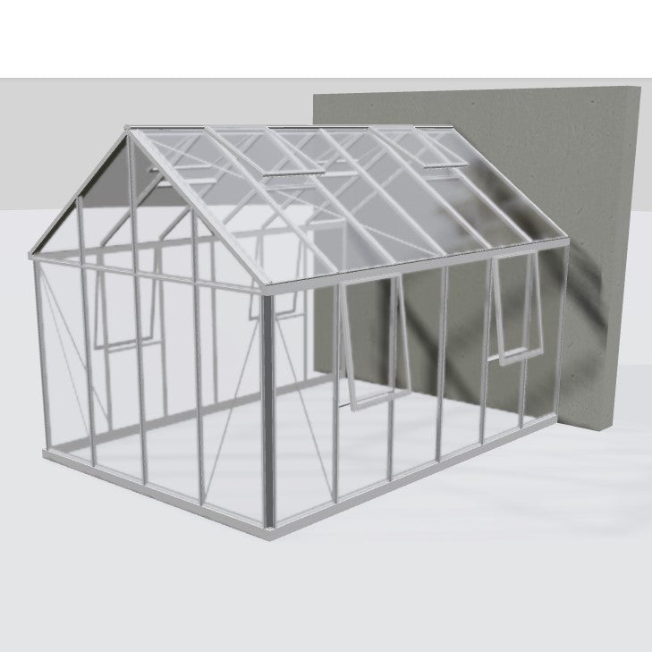 Janssens | 10x15 ft EOS Wall-Mounted Glass Greenhouse/Sunroom Kit With 4mm Tempered Glass