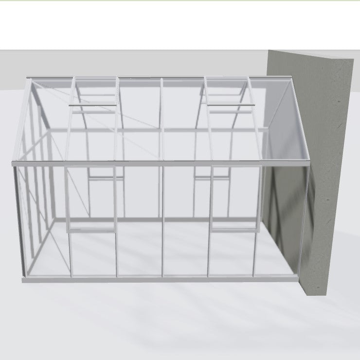 Janssens | 10x15 ft EOS Wall-Mounted Glass Greenhouse/Sunroom Kit With 4mm Tempered Glass