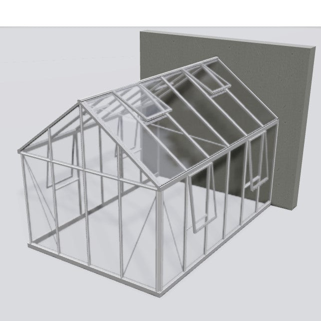 Janssens | 10x15 ft EOS Wall-Mounted Glass Greenhouse/Sunroom Kit With 4mm Tempered Glass