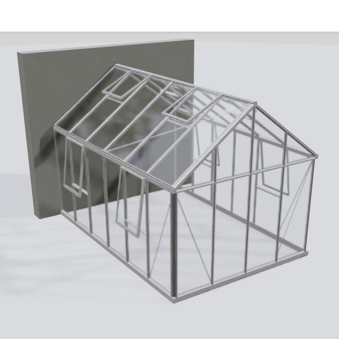 Janssens | 10x15 ft EOS Wall-Mounted Glass Greenhouse/Sunroom Kit With 4mm Tempered Glass