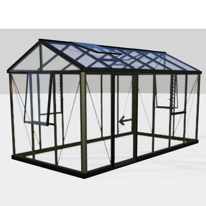 Janssens | 8x15x8.5 ft Royal Victorian VI 24 Greenhouse Kit with 4mm Tempered Glass