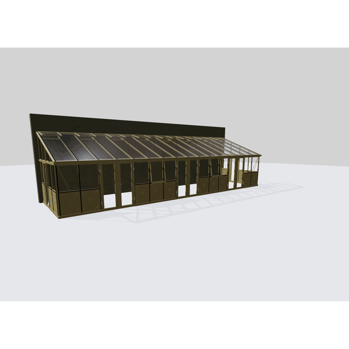 Janssens | Arcadia Lean-To Glass Greenhouse/Sunroom with 4mm Tempered Glass / 10mm Heat Block Glazing (Custom GHV398/JPL688) - MyGreenhouseStore.com