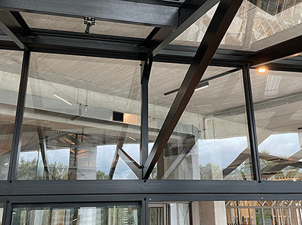 Janssens | Modern Pent Roof Glass Greenhouse Triangle Support