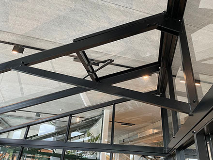 Janssens | Modern Pent Roof Glass Greenhouse Triangle Support