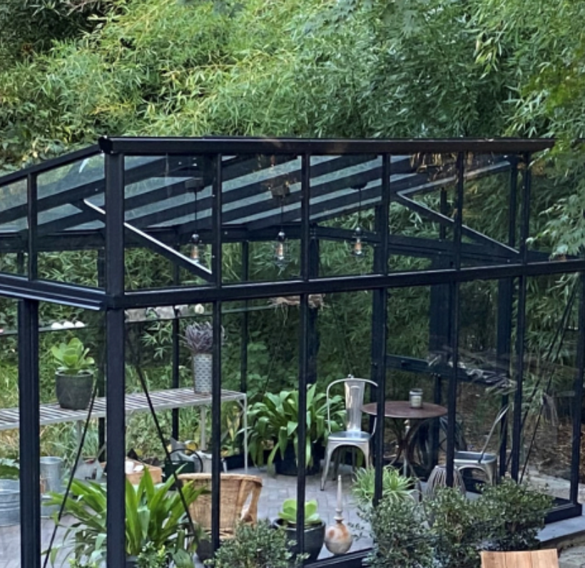 Janssens | Modern Pent Roof Glass Greenhouse Triangle Support