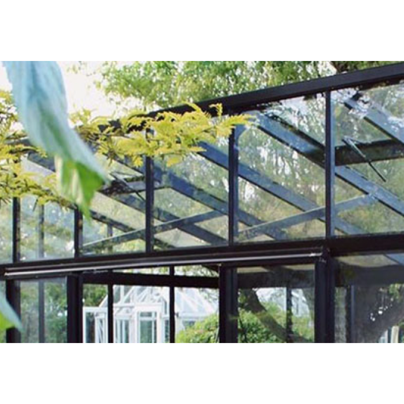 Janssens | Modern Pent Roof Glass Greenhouse Triangle Support - MyGreenhouseStore.com