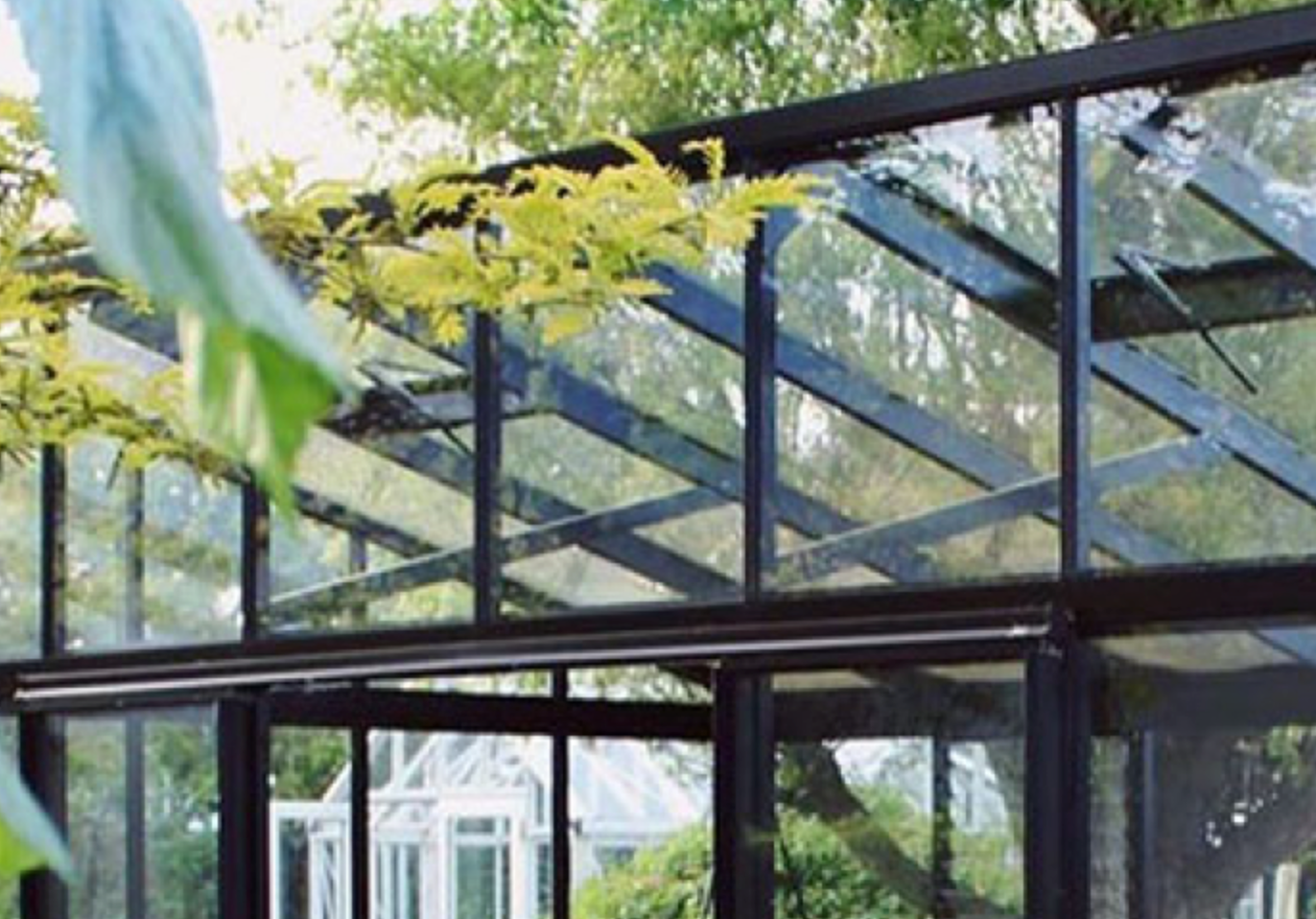 Janssens | Modern Pent Roof Glass Greenhouse Triangle Support