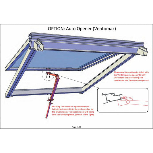 Janssens | Automatic Opener for Push Open Side Window or Roof Window - MyGreenhouseStore.com
