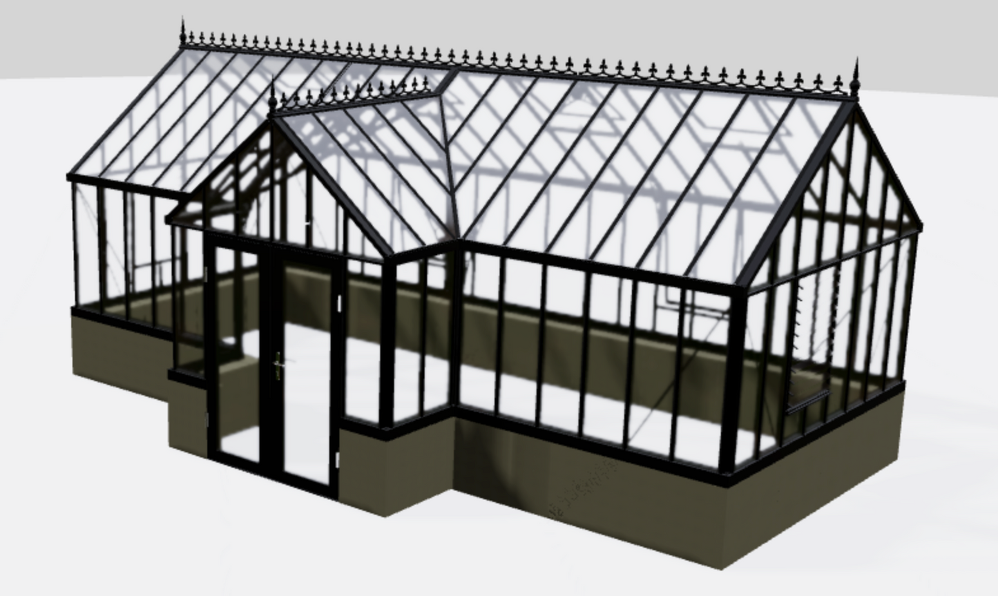 Janssens | EOS Royal T Victorian Glass Greenhouse Kit With 4mm Narrow Tempered Glass Glazing