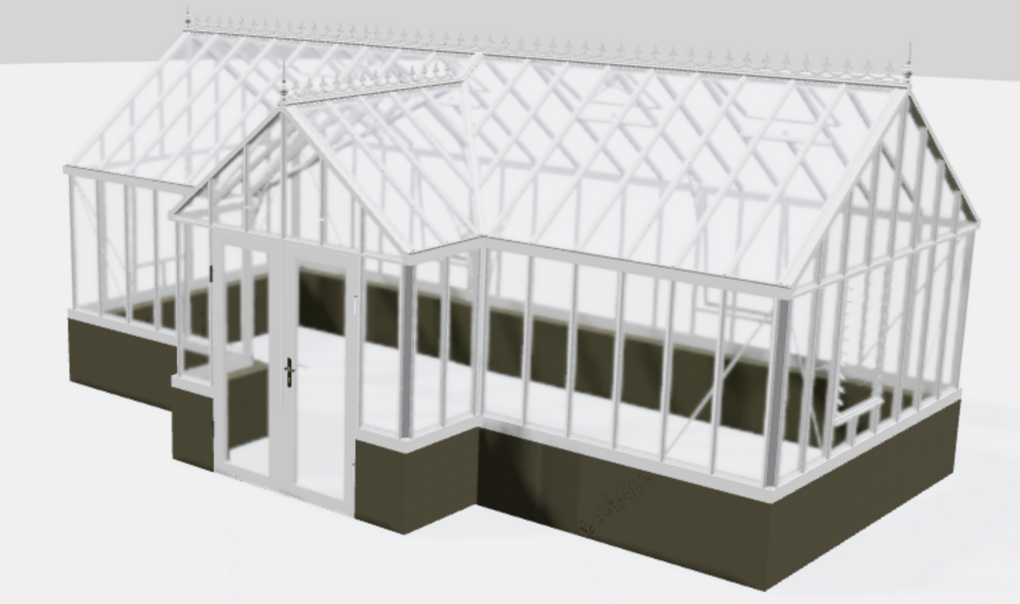 Janssens | EOS Royal T Victorian Glass Greenhouse Kit With 4mm Narrow Tempered Glass Glazing