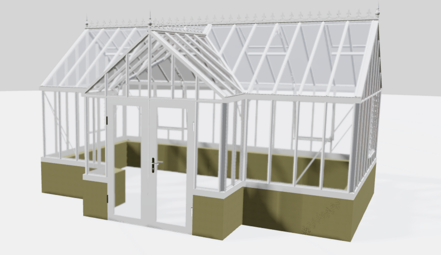 Janssens | EOS Royal T Victorian Glass Greenhouse Kit With 4mm Narrow Tempered Glass Glazing