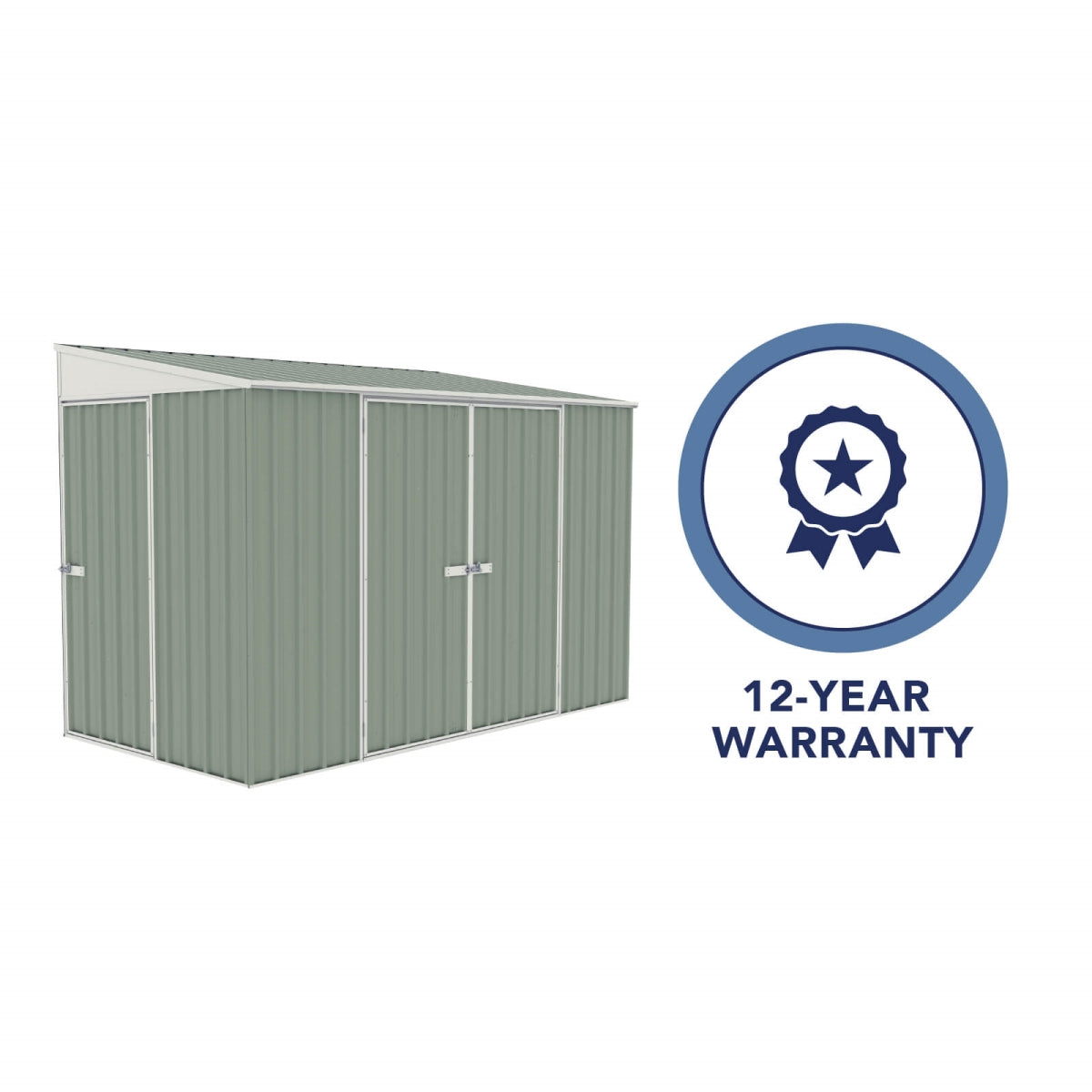 Absco | 10x5 ft Lean To Metal Bike Shed