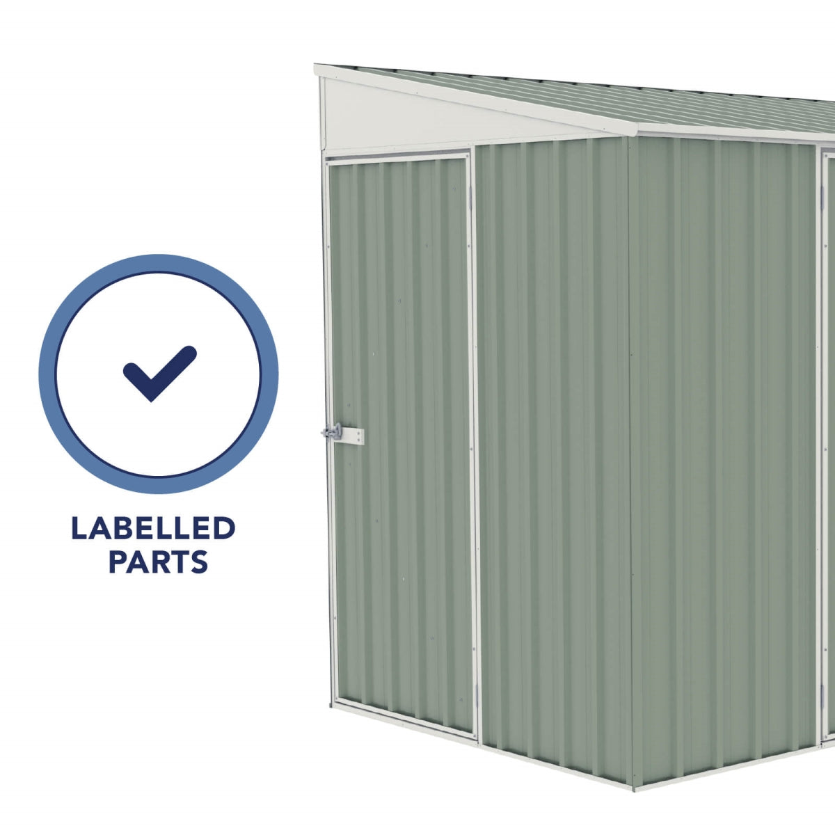 Absco | 10x5 ft Lean To Metal Bike Shed