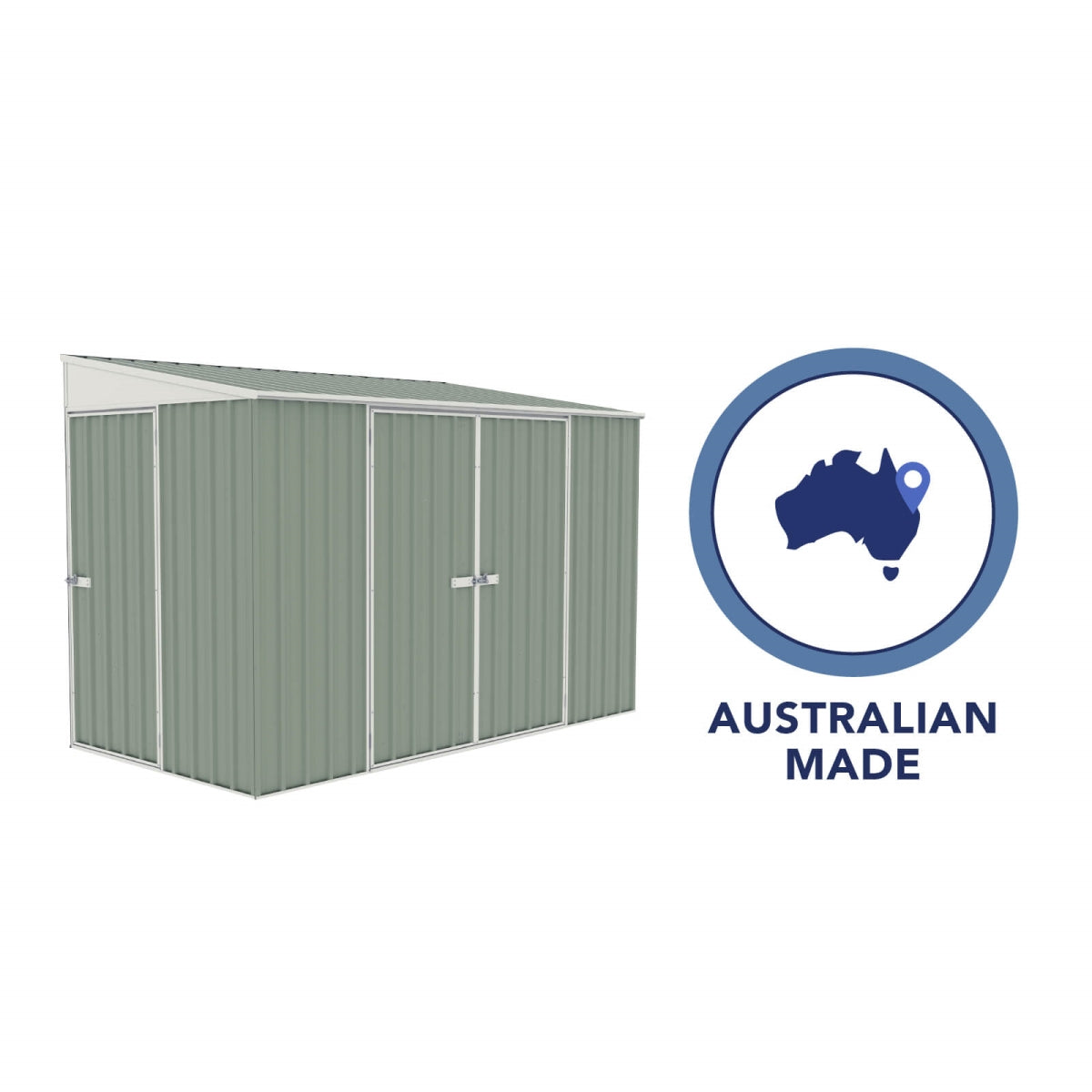 Absco | 10x5 ft Lean To Metal Bike Shed