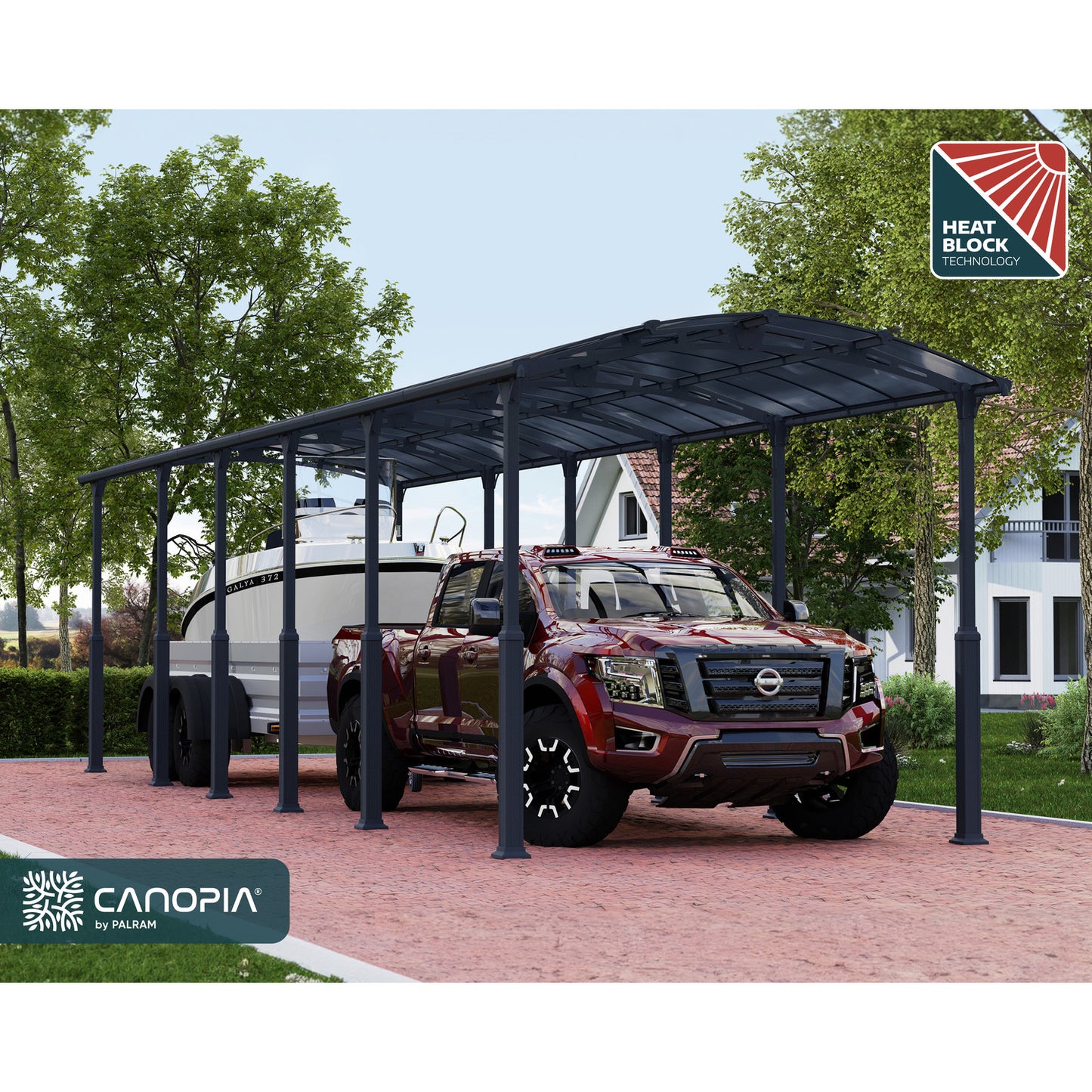 Palram - Canopia | Arcadia Alpine RV Carport 12x42x11.5 ft