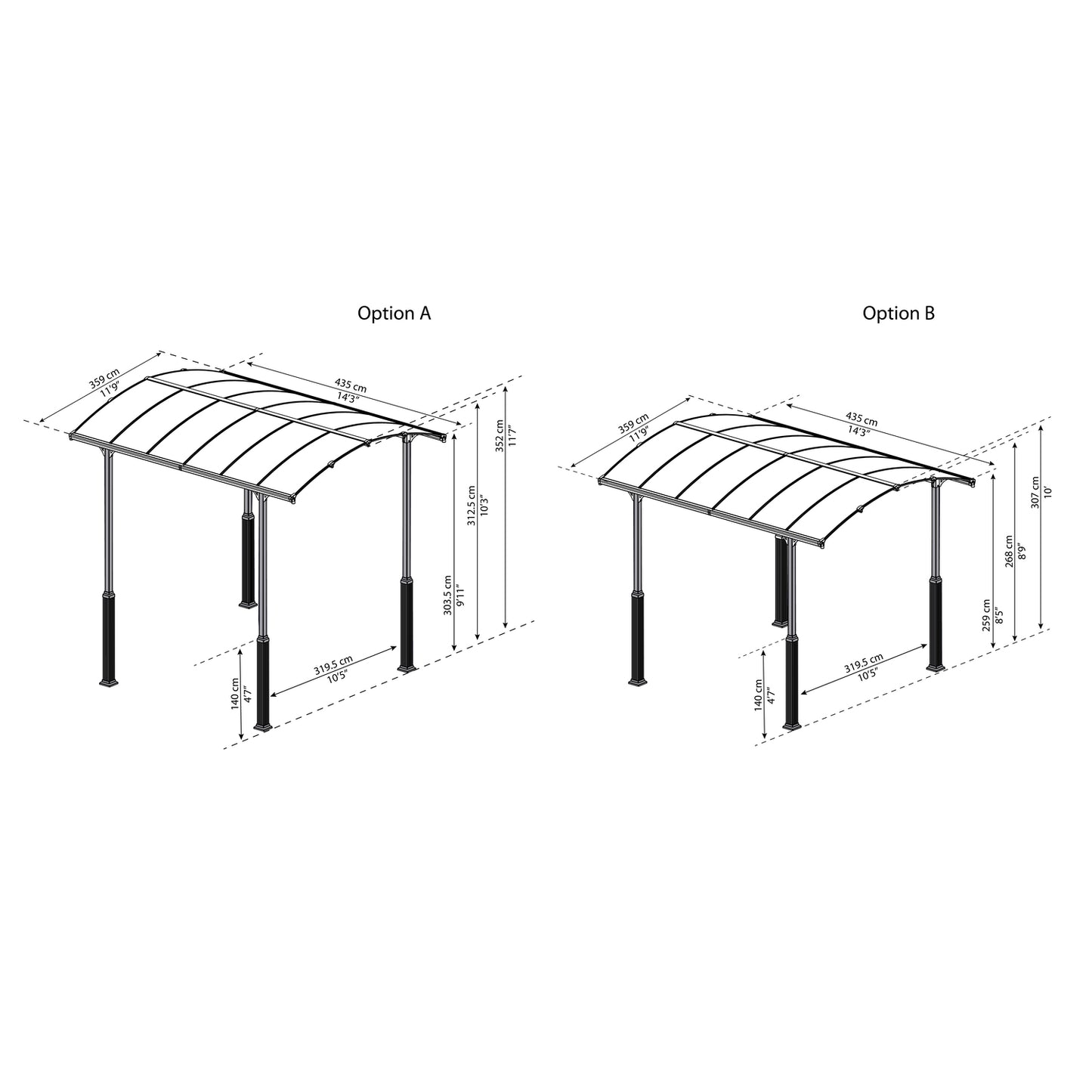 Palram - Canopia | Arcadia Alpine RV Carport 12x14x11.5 ft
