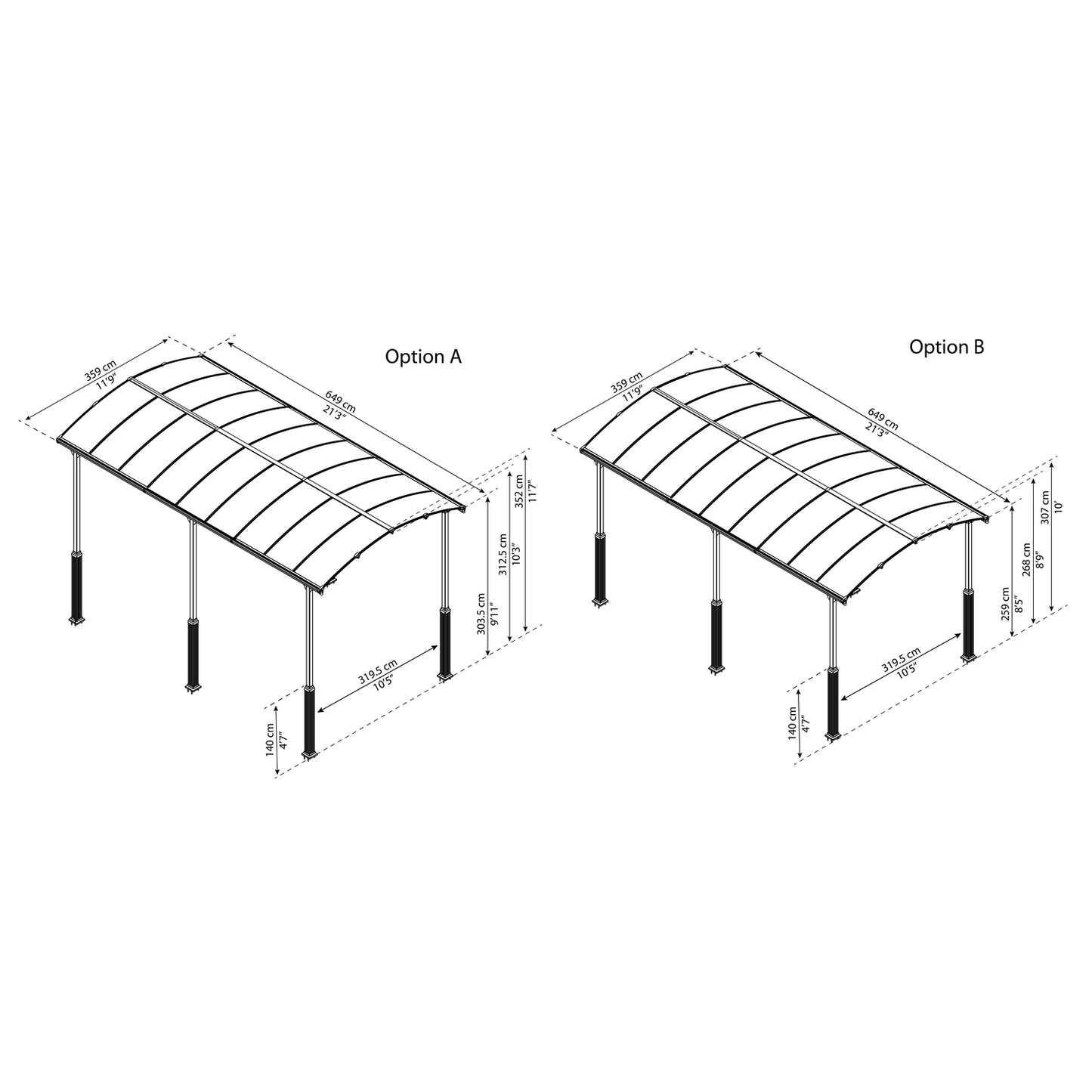 Palram - Canopia | Arcadia Alpine RV Carport 12x21x11.5 ft