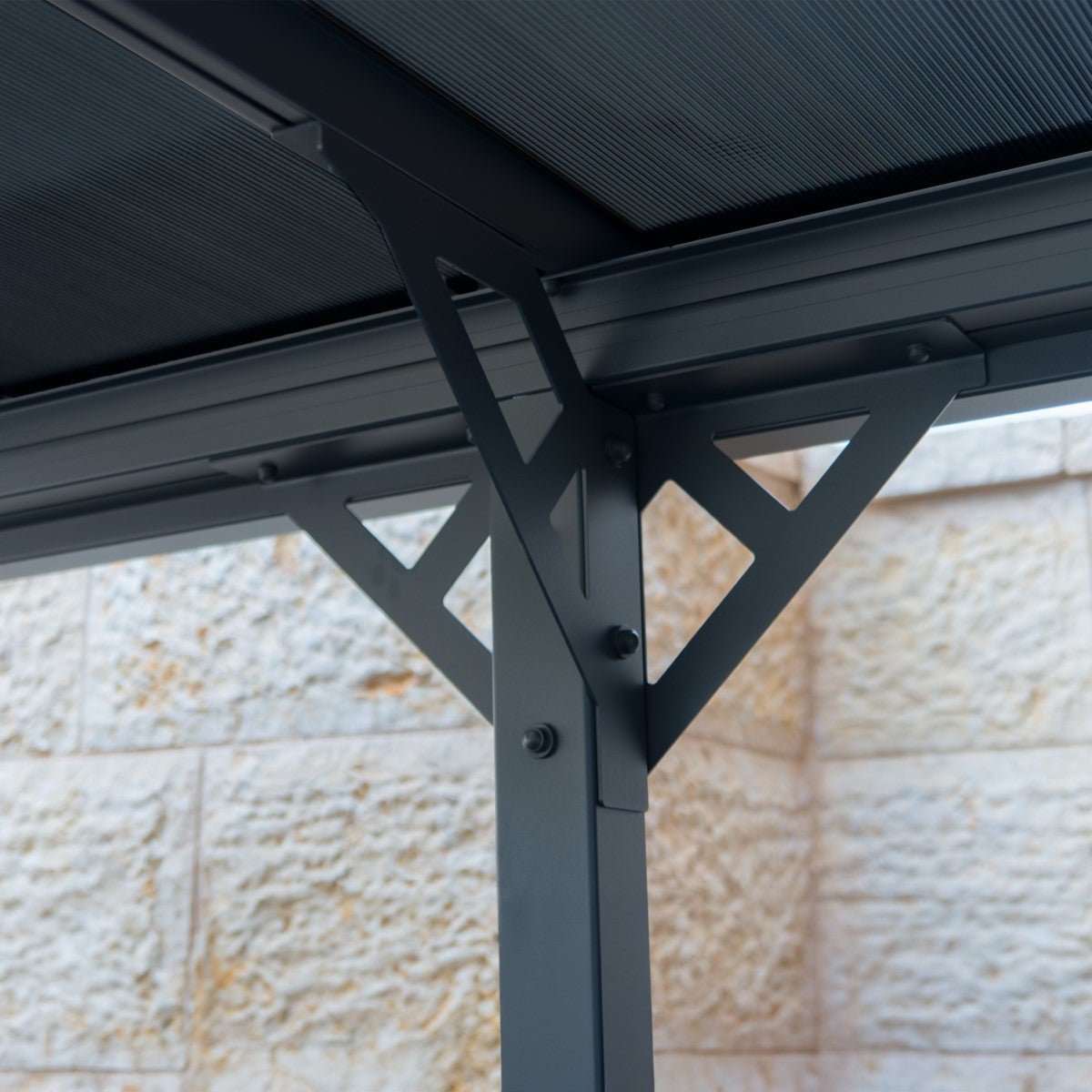 Palram - Canopia | Palma 5000 Carport/Patio Cover - Gray/Gray - 16X10x7 ft
