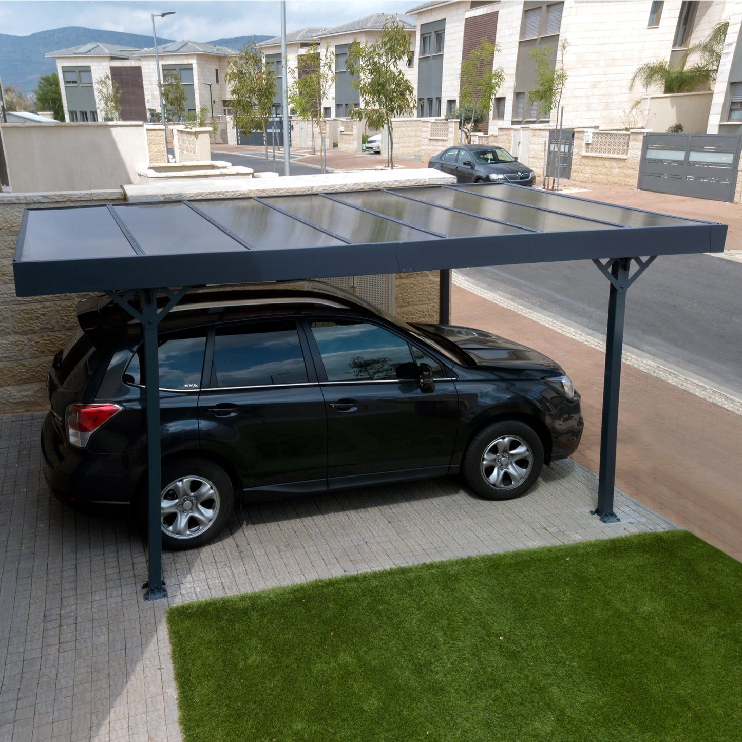Palram - Canopia | Palma 5000 Carport/Patio Cover - Gray/Gray - 16X10x7 ft