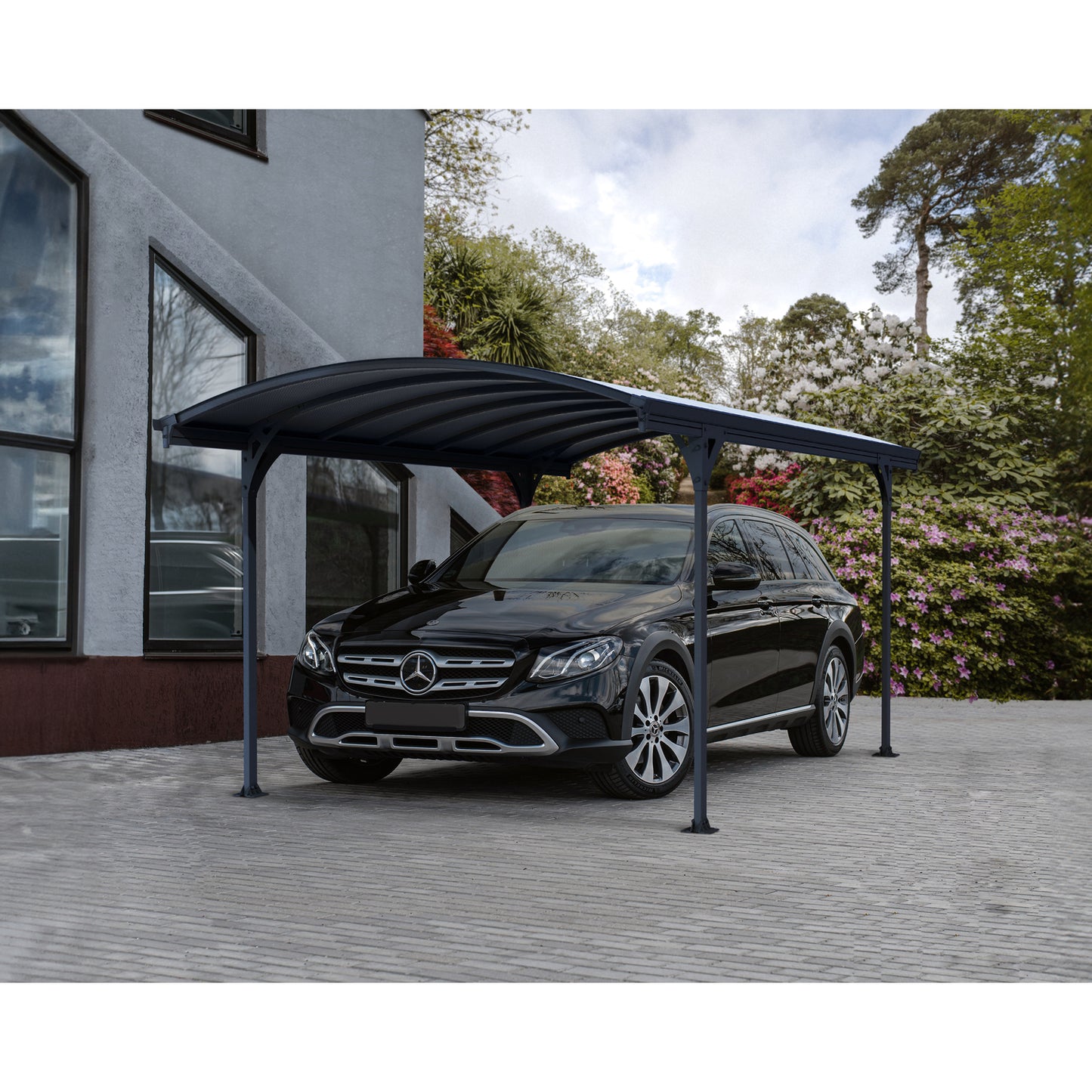 Palram - Canopia | 10x16 ft Vitoria 5000 Polycarbonate Carport  - Gray/Gray