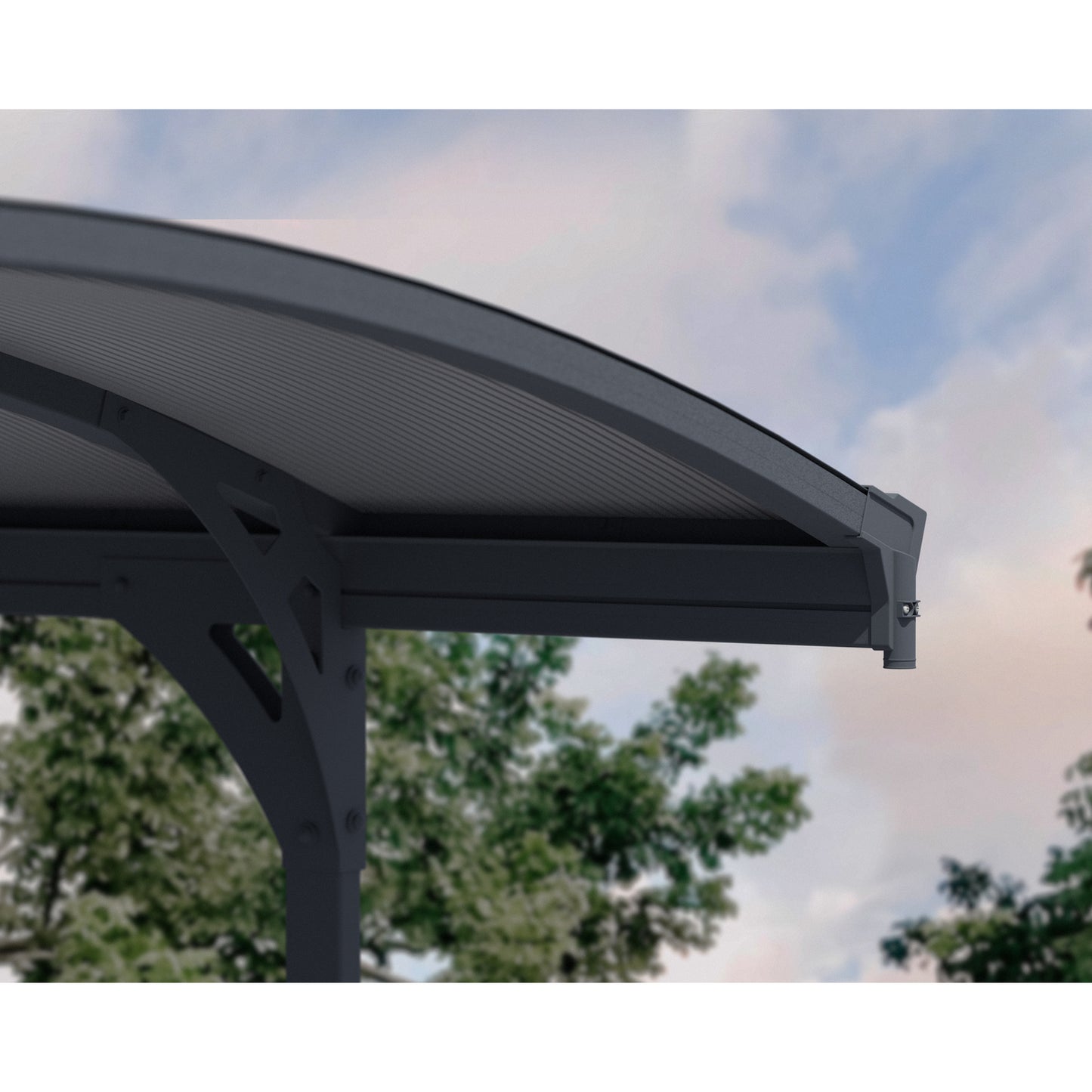 Palram - Canopia | 10x16 ft Vitoria 5000 Polycarbonate Carport  - Gray/Gray