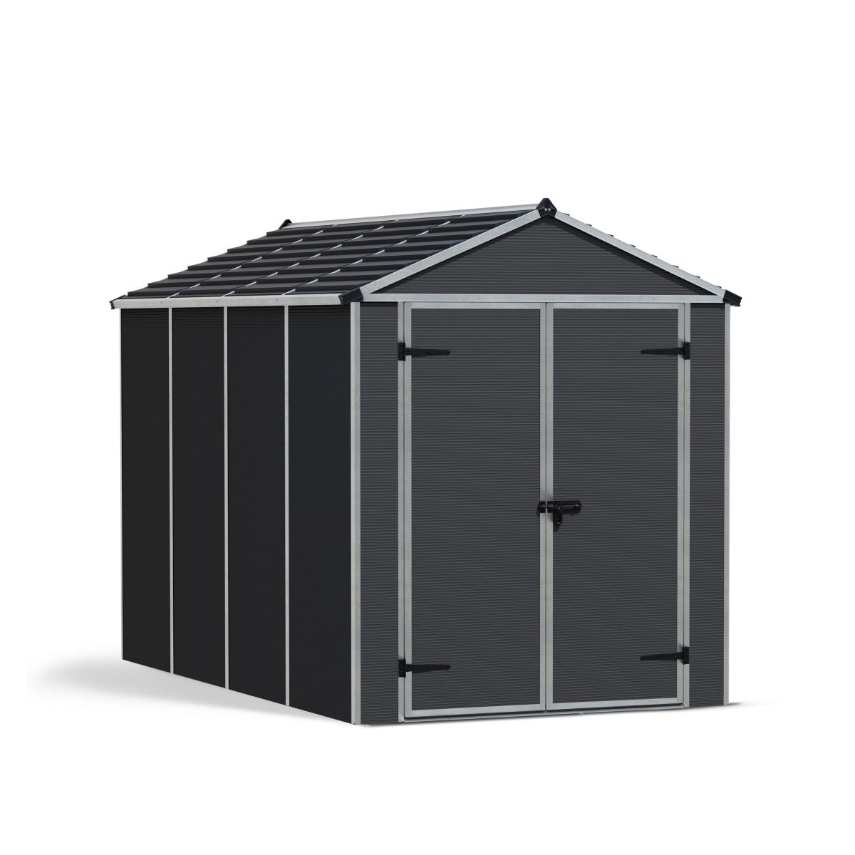 Palram - Canopia | Rubicon 6ft Ultra Durable Outdoor Storage Shed for Garden Dark Grey Series