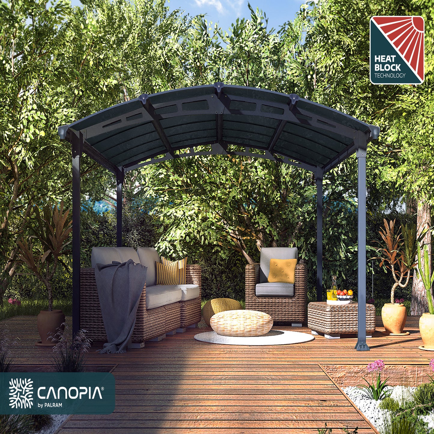 Palram - Canopia | Tucson 4300 12x14 Ft Gazebo - Gray