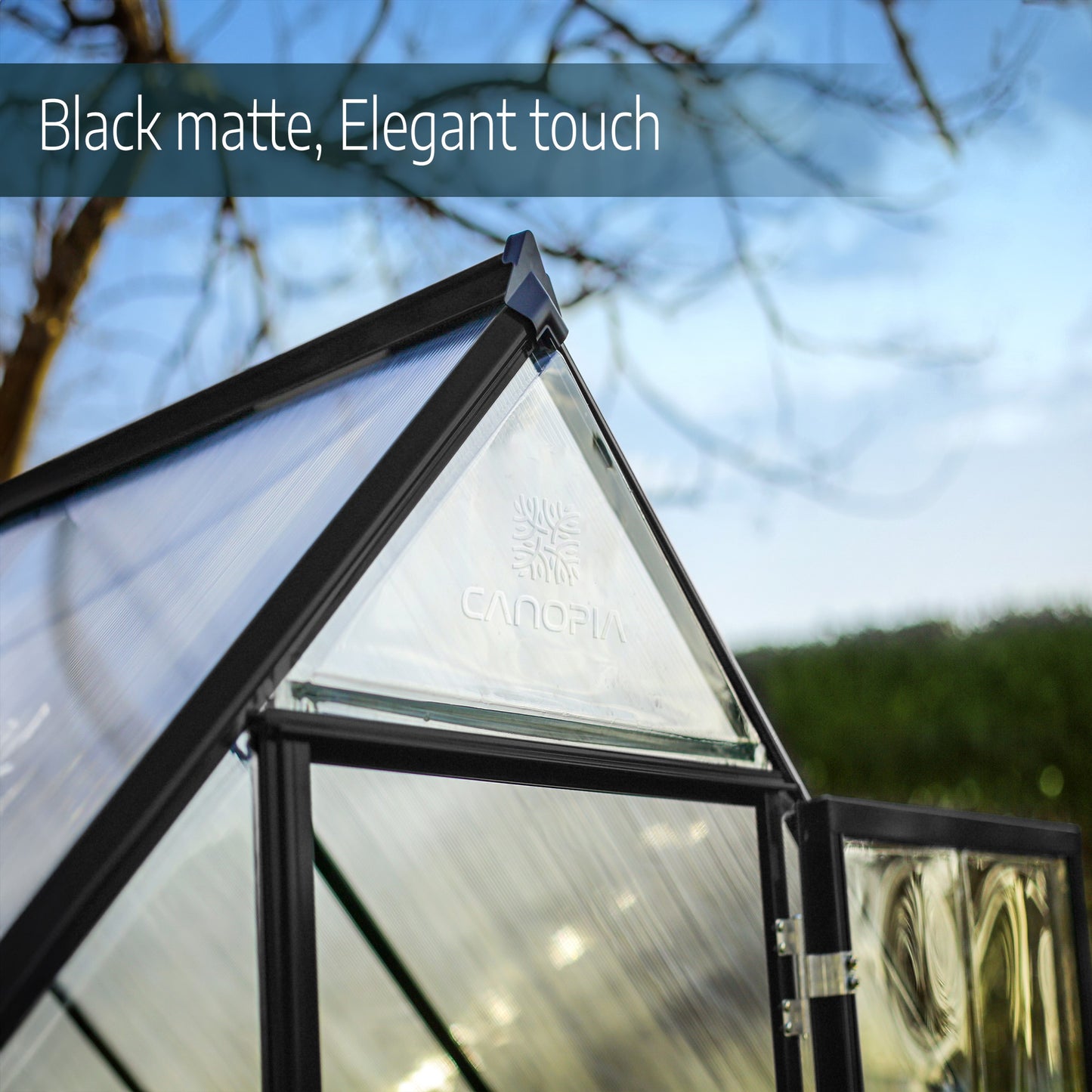 Palram - Canopia | Hybrid 6x8 ft - Black Frame With Polycarbonate Hybrid Panels