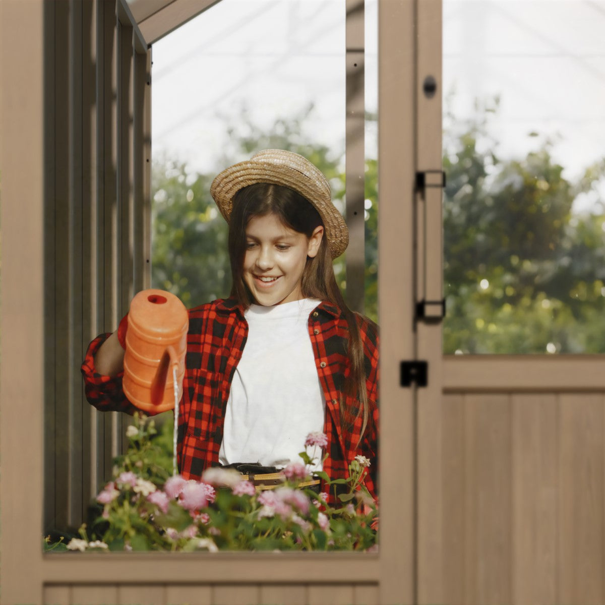 Palram - Canopia | Natura 8 ft Series - Cedar Wood Greenhouse Kit