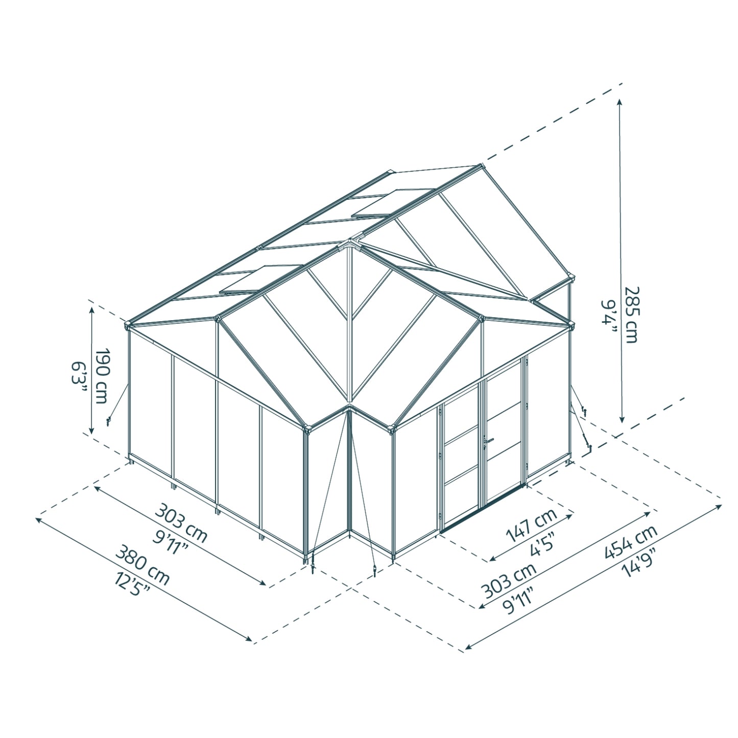 Palram - Canopia | 12x15 Ft Triomphe Chalet Greenhouse