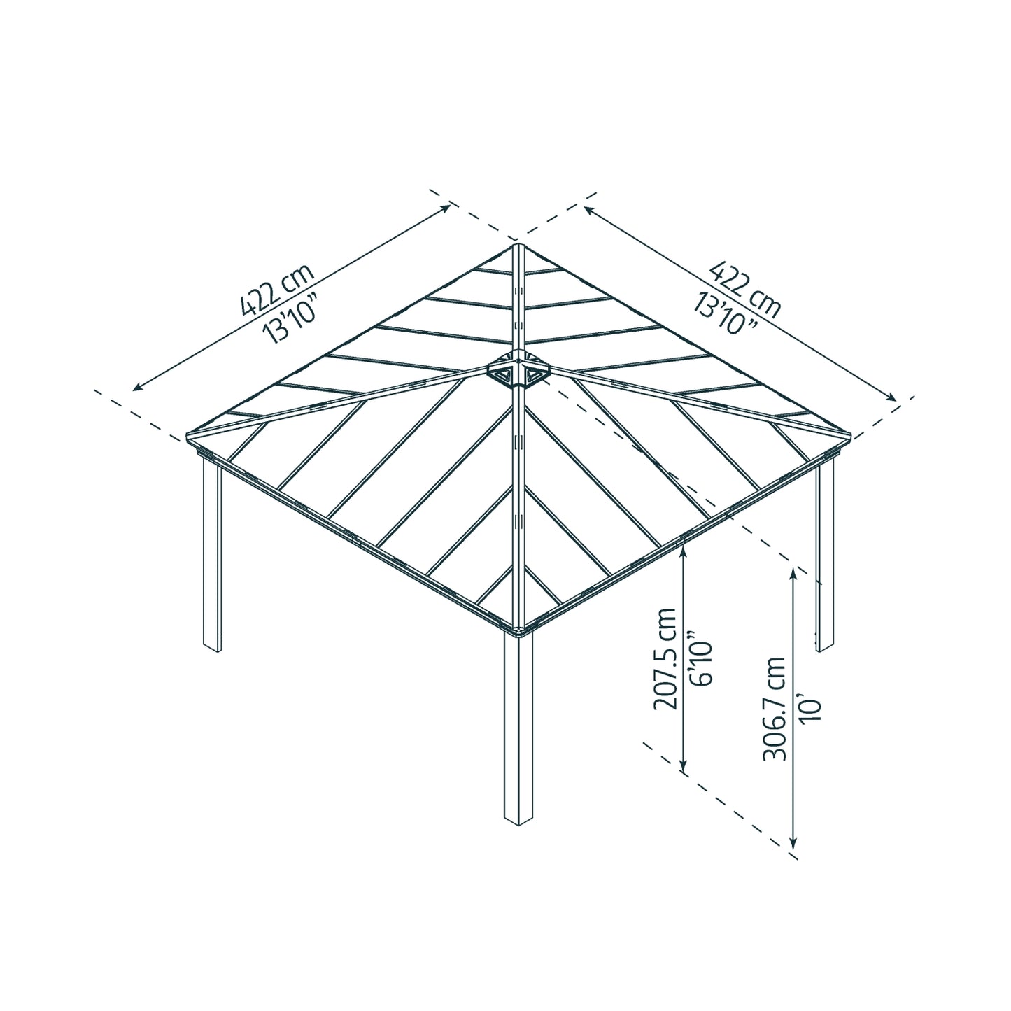 Palram - Canopia | Colorado Carport Kit - Grey Structure