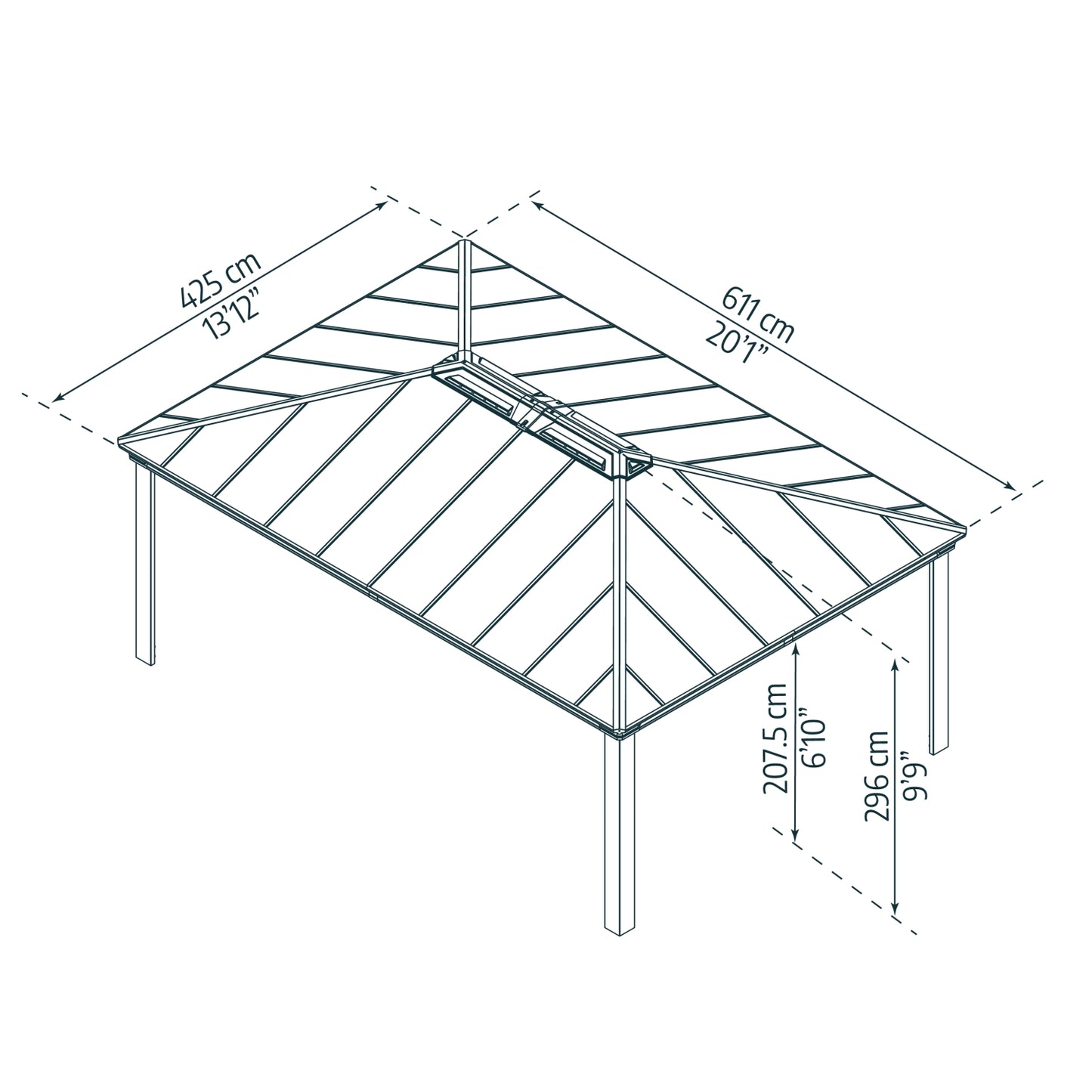 Palram - Canopia | Colorado Carport Kit - Grey Structure