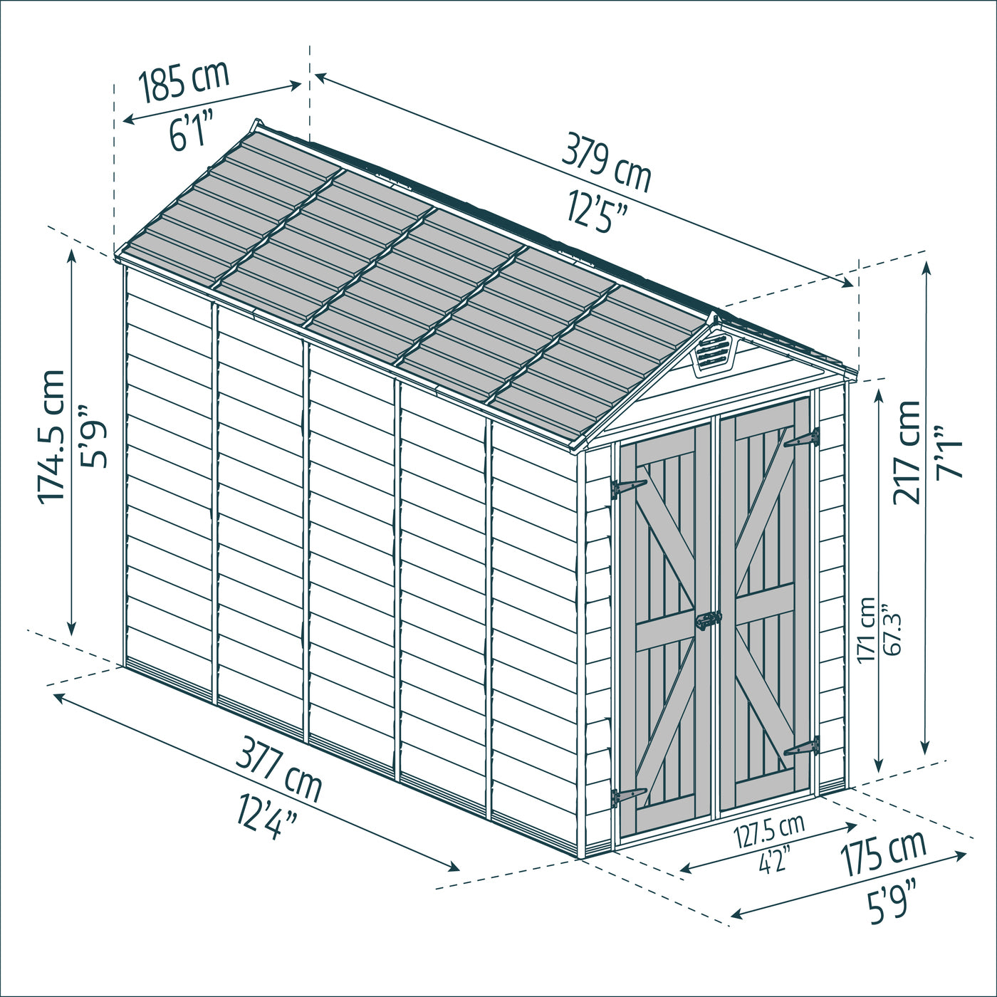 Palram - Canopia | SkyLight Polycarbonate Storage Shed - 6' Wide