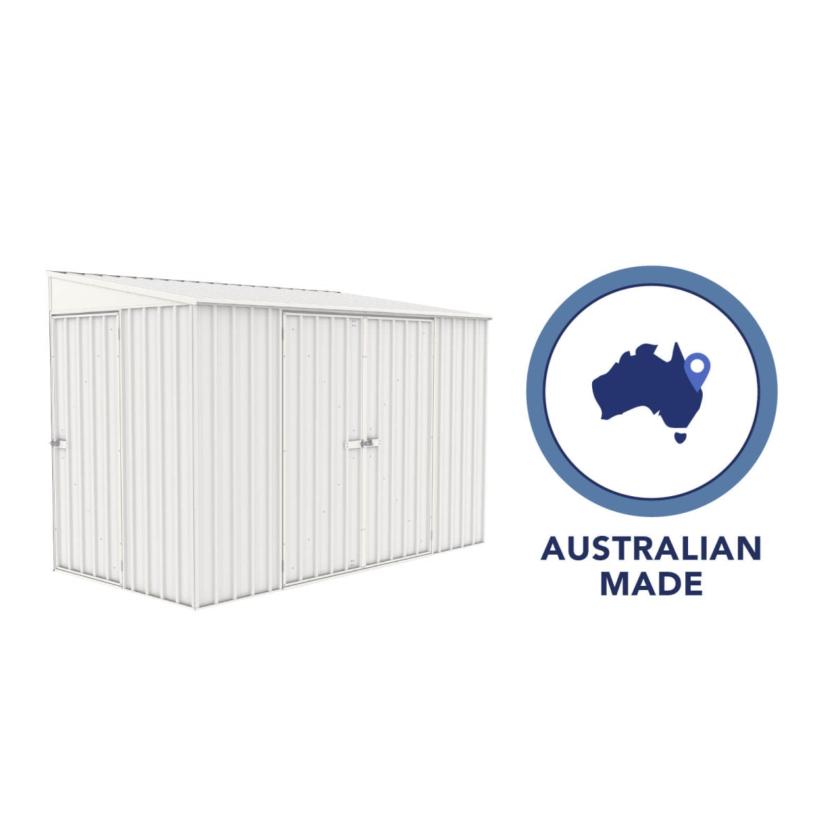 Absco | 10x5 ft Lean To Metal Bike Shed