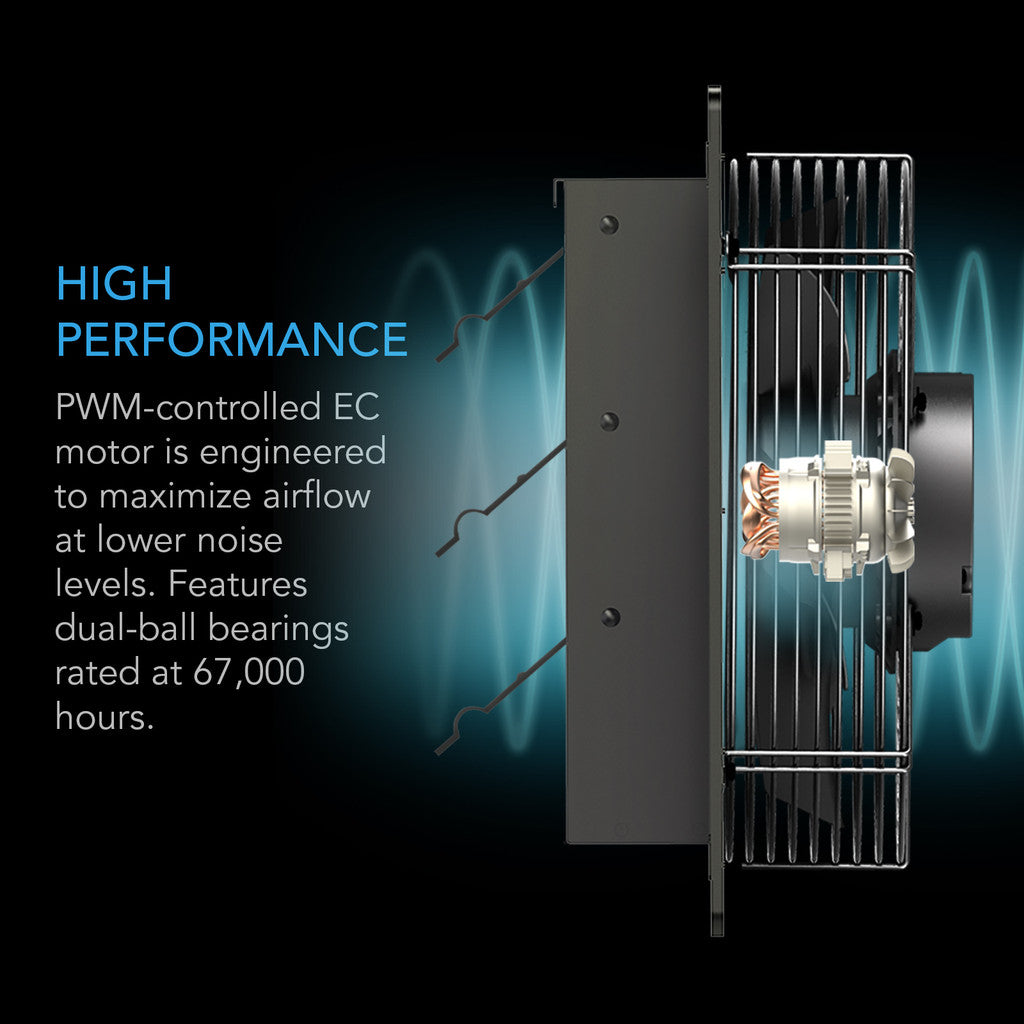 AC Infinity | AIRLIFT Shutter Exhaust Ventilation Fan With Temperature Humidity Controller