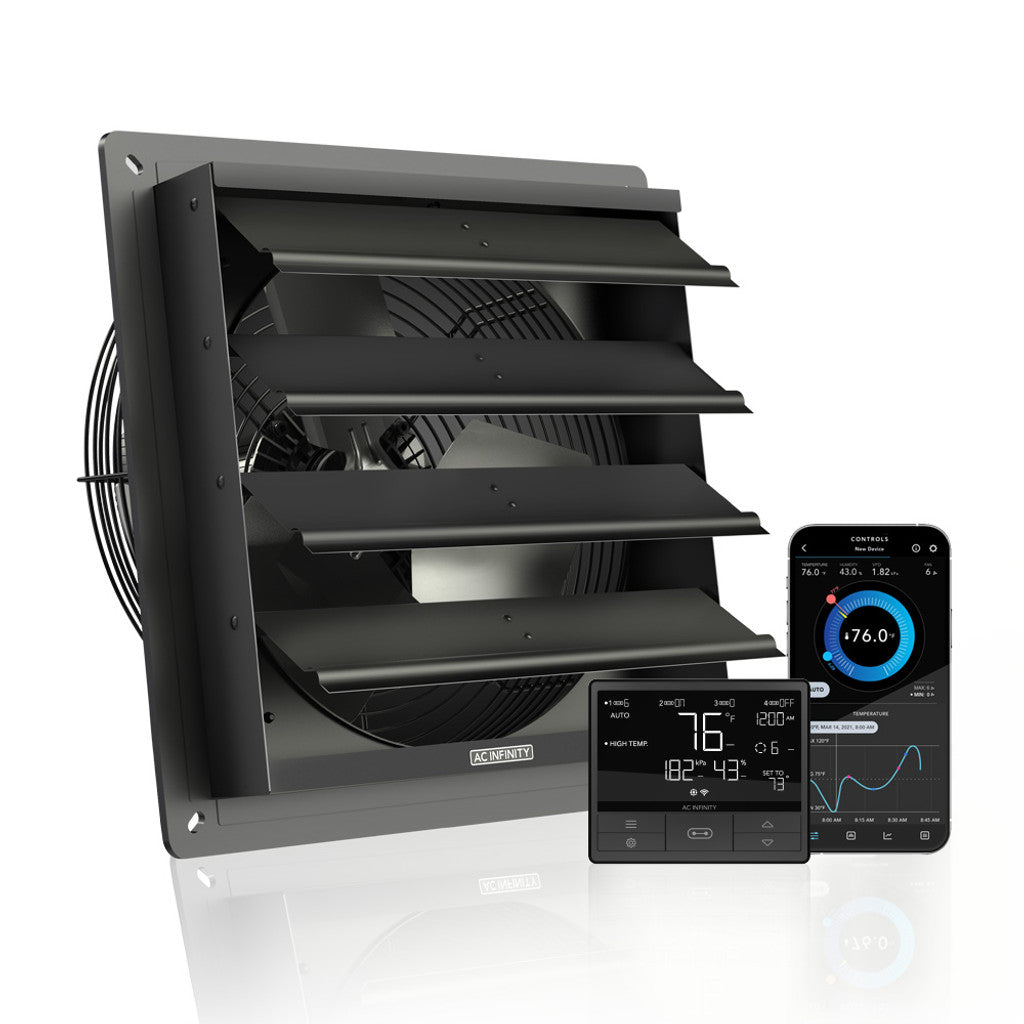 AC Infinity | AIRLIFT Shutter Exhaust Ventilation Fan With Temperature Humidity Controller
