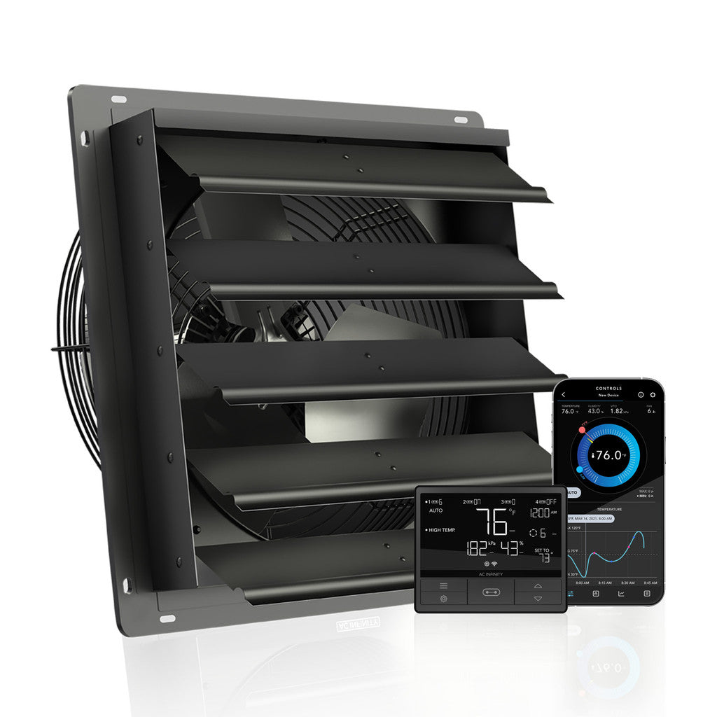 AC Infinity | AIRLIFT Shutter Exhaust Ventilation Fan With Temperature Humidity Controller