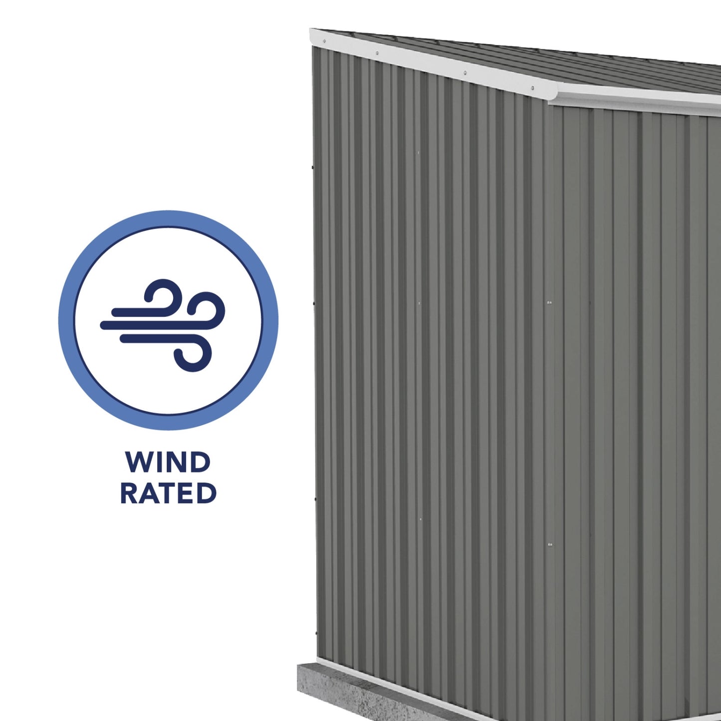 Absco | 7.5x5x7 ft Single Door Space Saver Metal Garden Shed - Woodland Gray