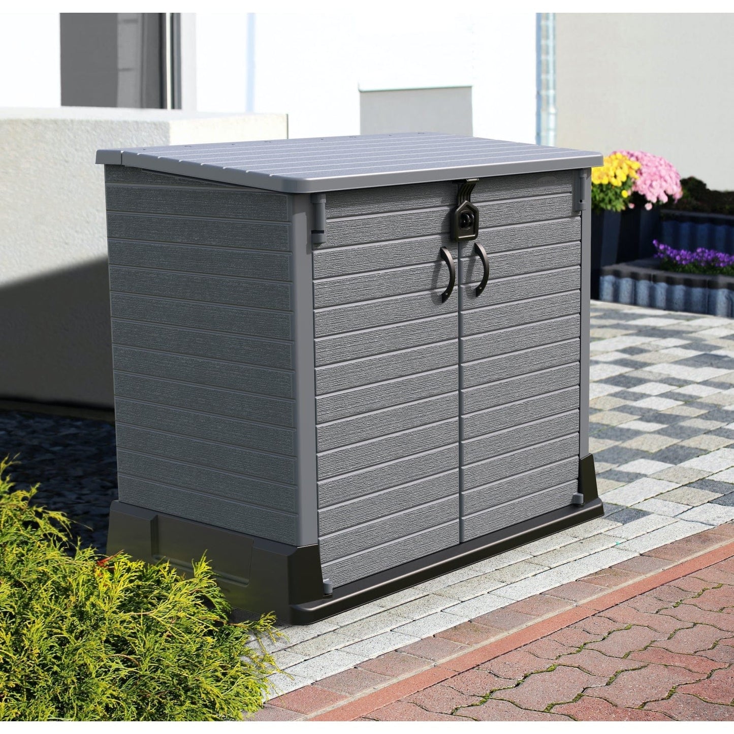 DuraMax | 4.5x2.8 ft Heavy Plastic StoreAway Multipurpose Horizontal Shed with Flat Lid - 1200L