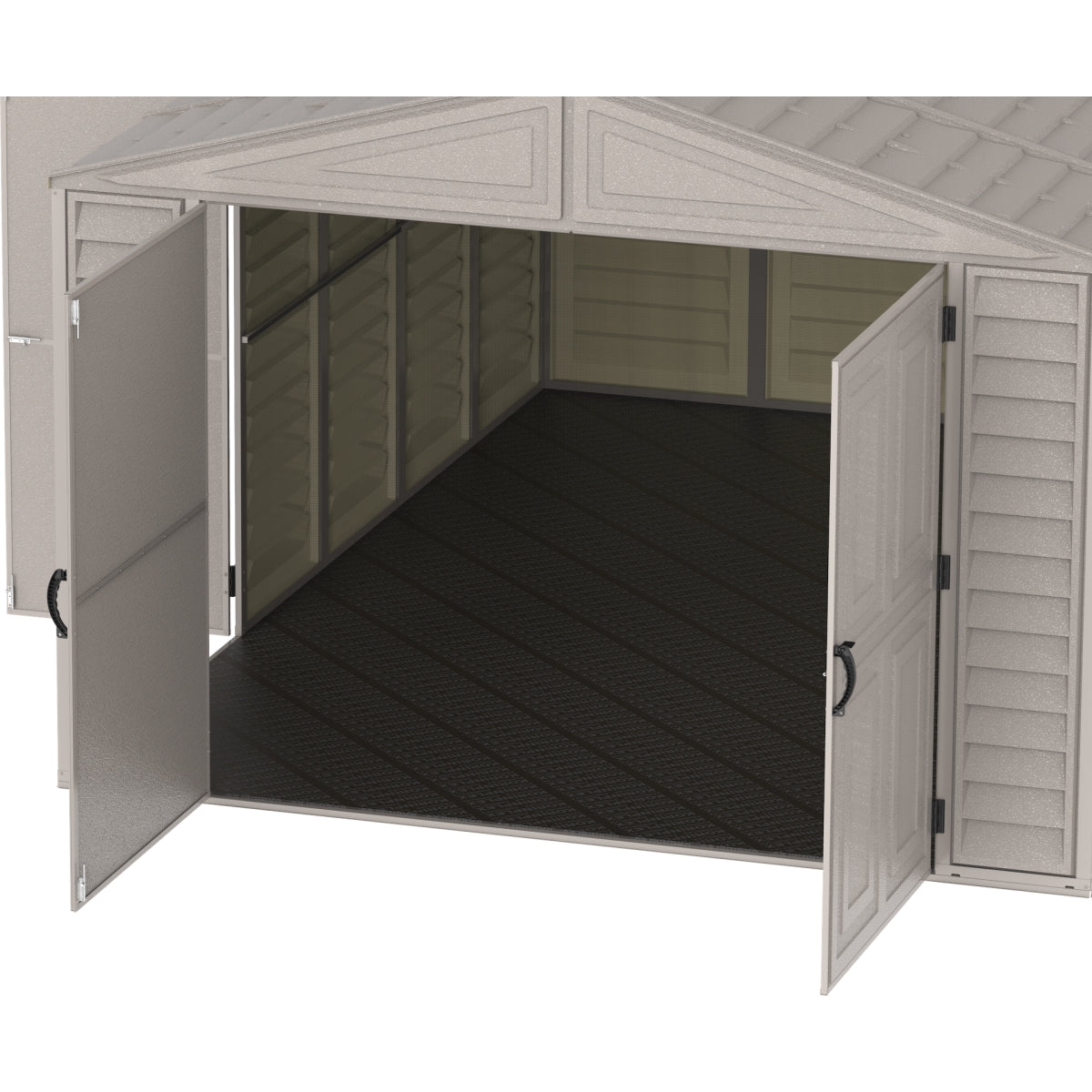 DuraMax | Woodbridge 10 ft 6 in Wide Vinyl Plastic Standalone Garage or Storage Building With Foundation Kit
