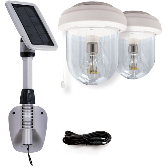 Gama Sonic | Solar-Powered Light My Shed IV LED 7 inch Greenhouse and Shed Light