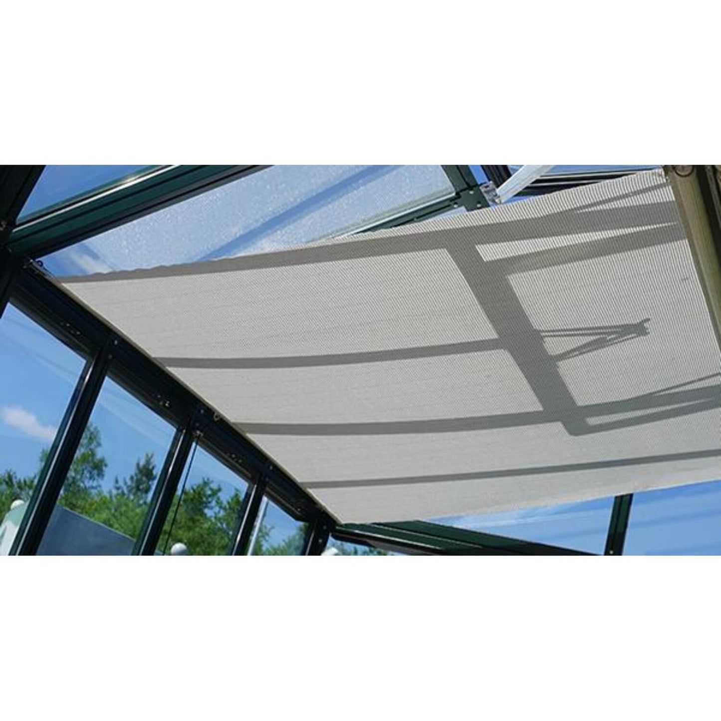 Hoklartherm | Retractable Roller Shade Cloth Curtains for Janssens Modern Greenhouses 10ft long, White Aluminized