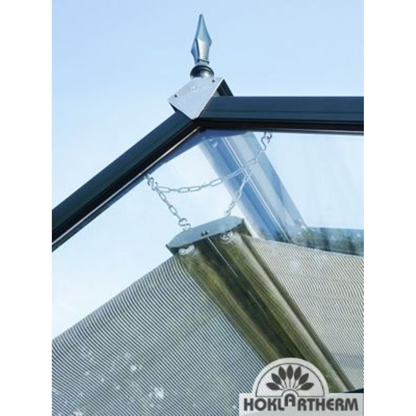 Hoklartherm | Retractable Roller Shade Cloth Curtains for Greenhouses 8ft long in 6 widths, White Aluminized